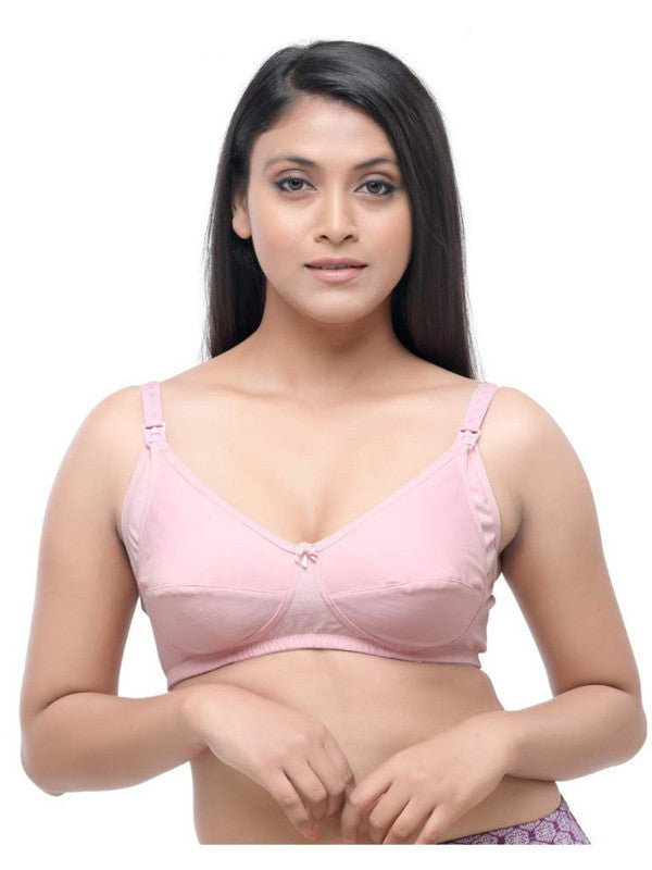 Daisy Dee Light Pink Non Padded Non Wired Full Coverage Maternity Bra -DAINTY_Light Pink