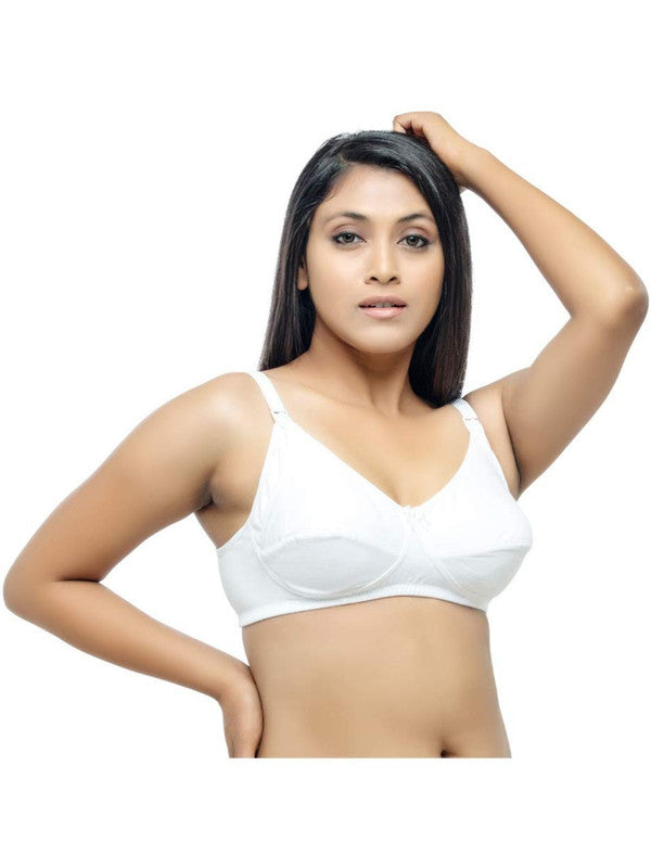 Daisy Dee White Non Padded Non Wired Full Coverage Maternity Bra -DAINTY_White-Lovable India
