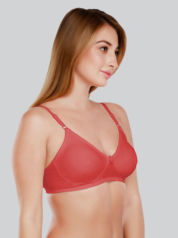 Daisy Dee Carrot Pink Non Padded Non Wired Full Coverage Bra NLBLA_Carrot