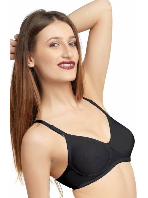 Daisy Dee Black Non Padded Non Wired Full Coverage Bra NESPRT-Black