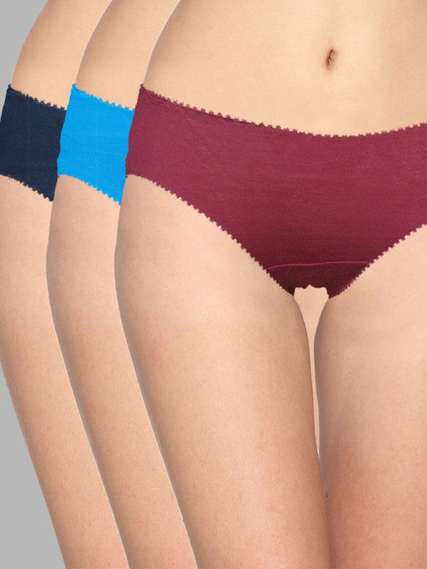 Women Multicolor Printed and Solid  Hipster and Panty (Pack of 3) - IVY PLAIN