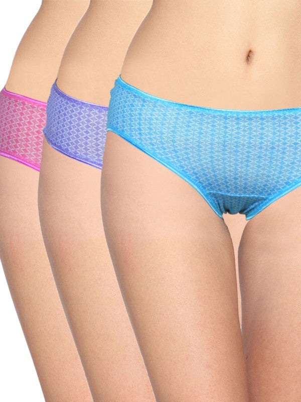 Women Multicolor Printed and Solid Hipster and Panty (Pack of 3) - BASIL
