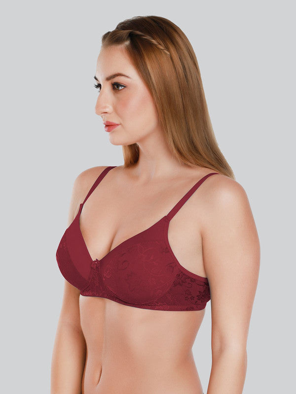 Daisy Dee Maroon Padded Non Wired Full Coverage Bra NVLR_Maroon