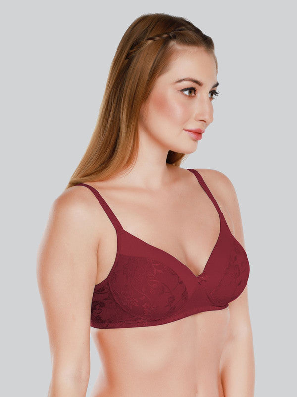 Daisy Dee Maroon Padded Non Wired Full Coverage Bra NVLR_Maroon