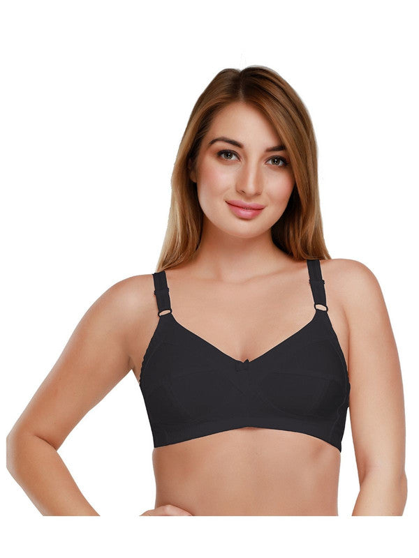 Daisy Dee Black Non Padded Non Wired Full Coverage Bra NSHPU_Black-Lovable India