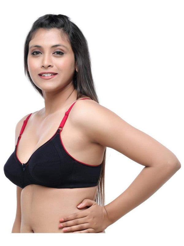 Daisy Dee Navy Blue Non Padded Non Wired 3/4th Coverage Bra -DIYA_Navy Blue-Lovable India