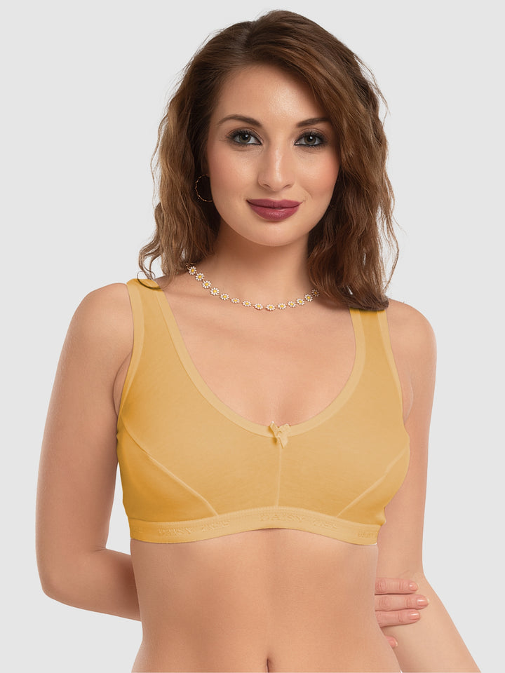 Daisy Dee Beige Non Padded Non Wired Full Coverage Sports Bra NLRA-Beige