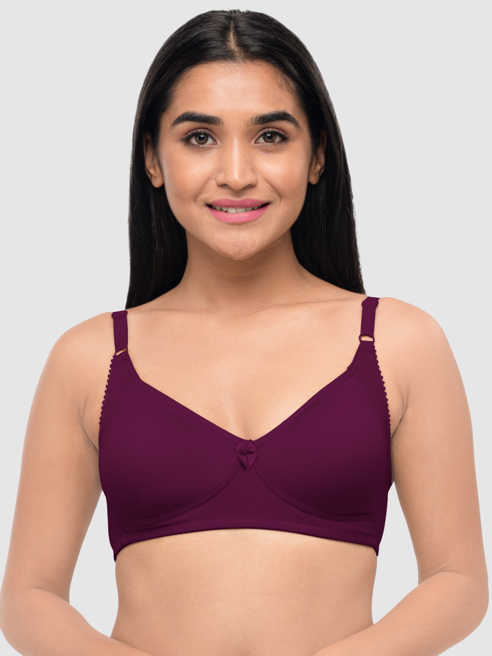 Lovable Wine Non Padded Non Wired Full Coverage Bra Contours-Wine