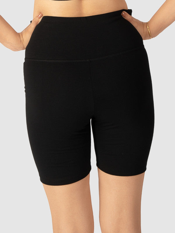 Womens Solid High waist tummy shorts