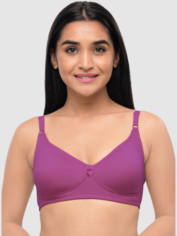 Lovable Multicolor Non Padded Non Wired Full Coverage Bra - (Pack of 2) Contours- Black/O.Pink