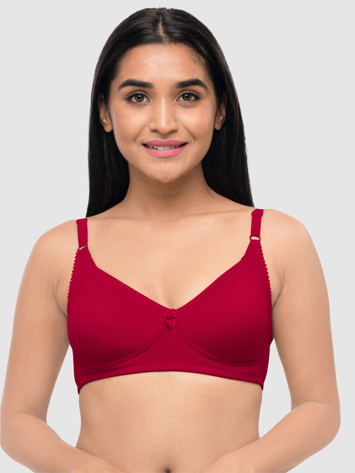 Lovable Multicolor Non Padded Non Wired Full Coverage Bra - (Pack of 2) Contours- D.Maroon/Violet