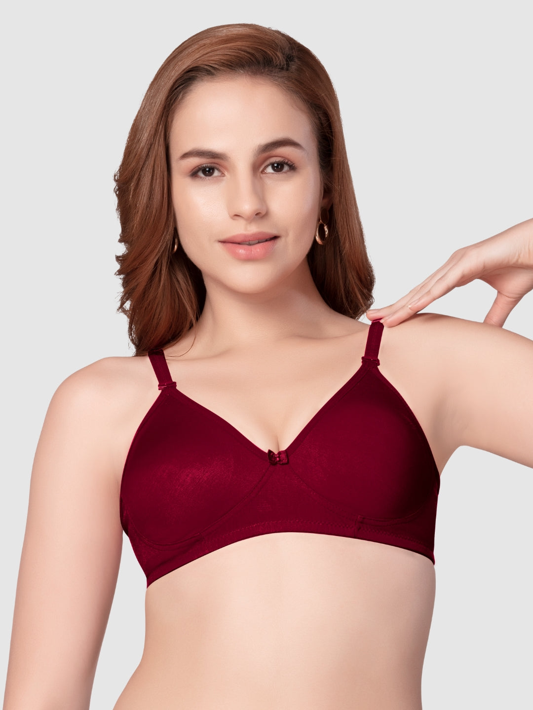 Daisy Dee Dark Maroon Non Padded Non Wired Full Coverage Bra NESPRT-D. Maroon