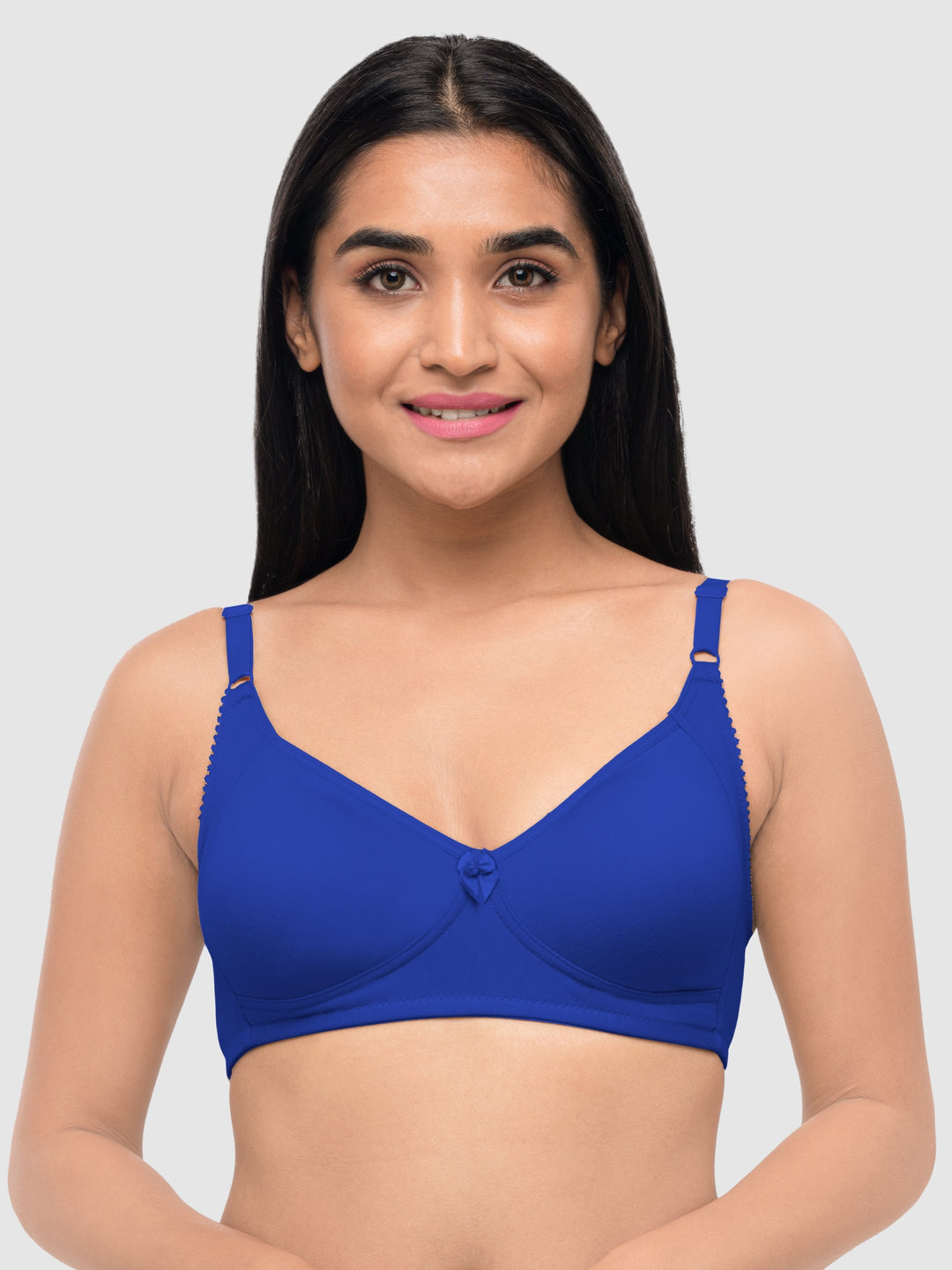 Lovable Multicolor Non Padded Non Wired Full Coverage Bra - (Pack of 2) Contours- Ink Blue/O.Pink