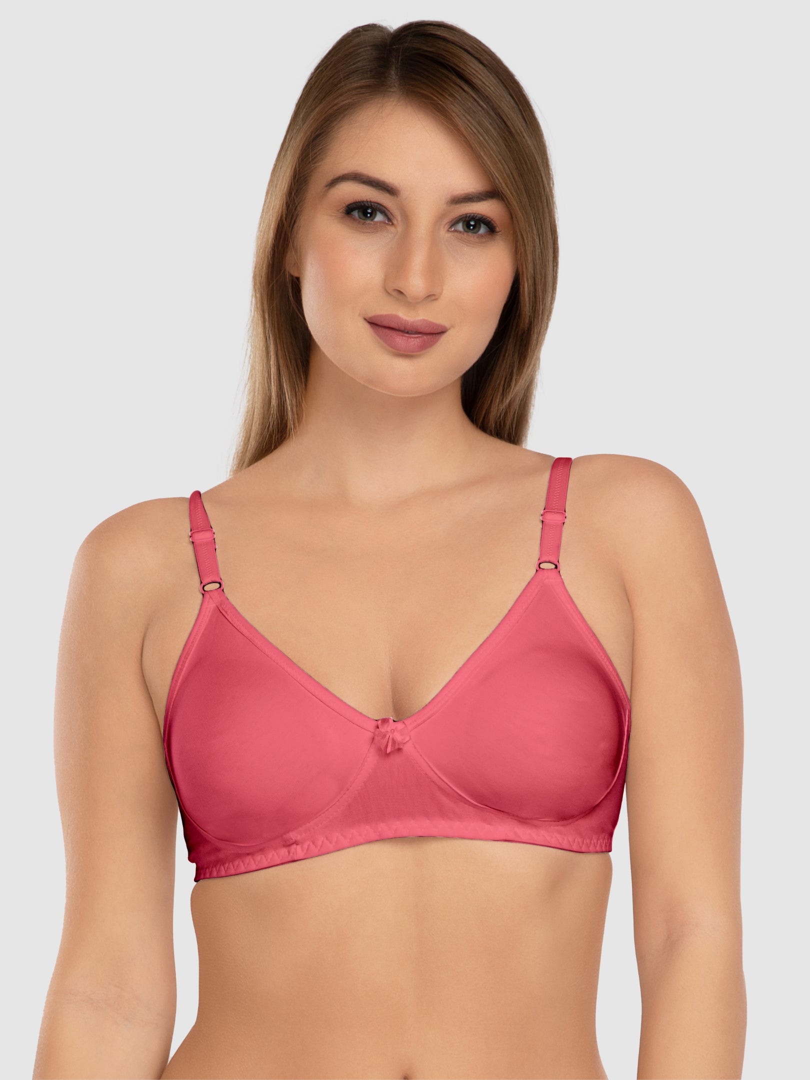 Daisy Dee Carrot Pink Non Padded Non Wired Full Coverage Bra NLBLA-Carrot