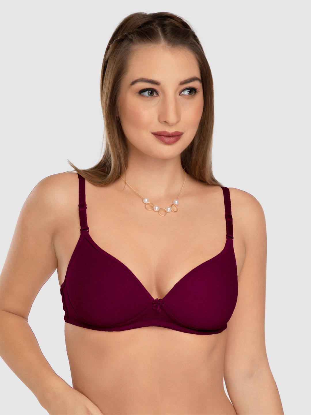 Daisy Dee Maroon Padded Non Wired 3/4th Coverage Everyday Bra NMSTI-Maroon