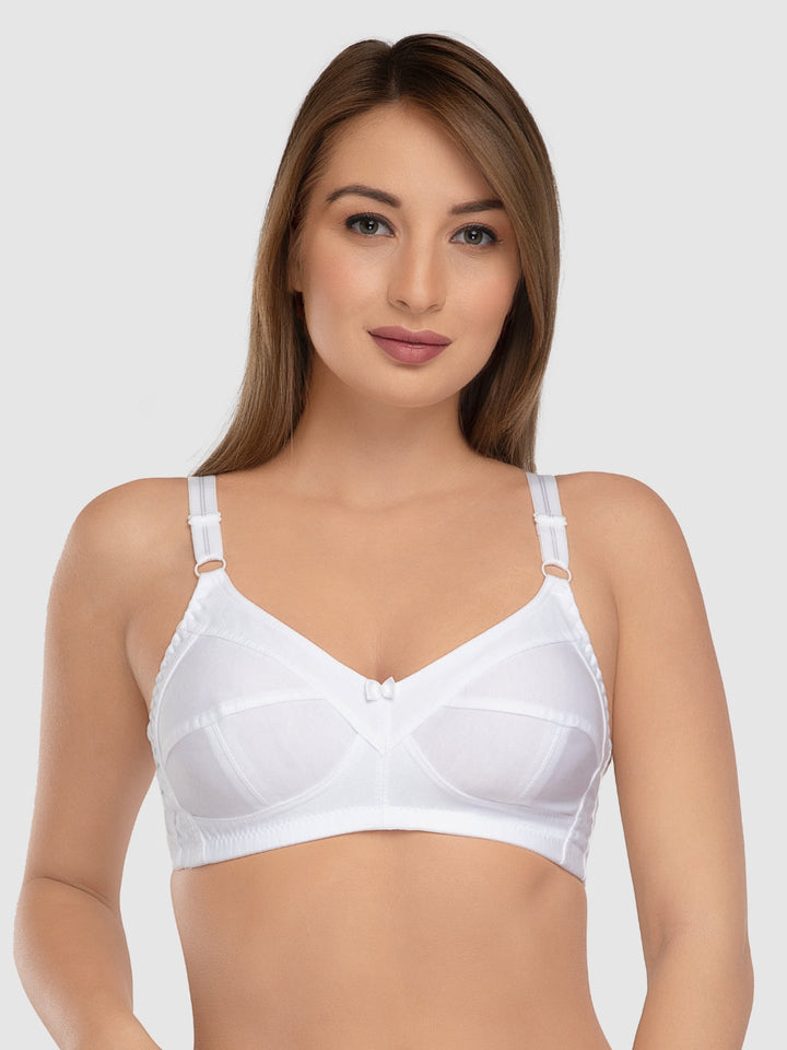 Daisy Dee White Non Padded Non Wired Full Coverage Bra NSHPU-White
