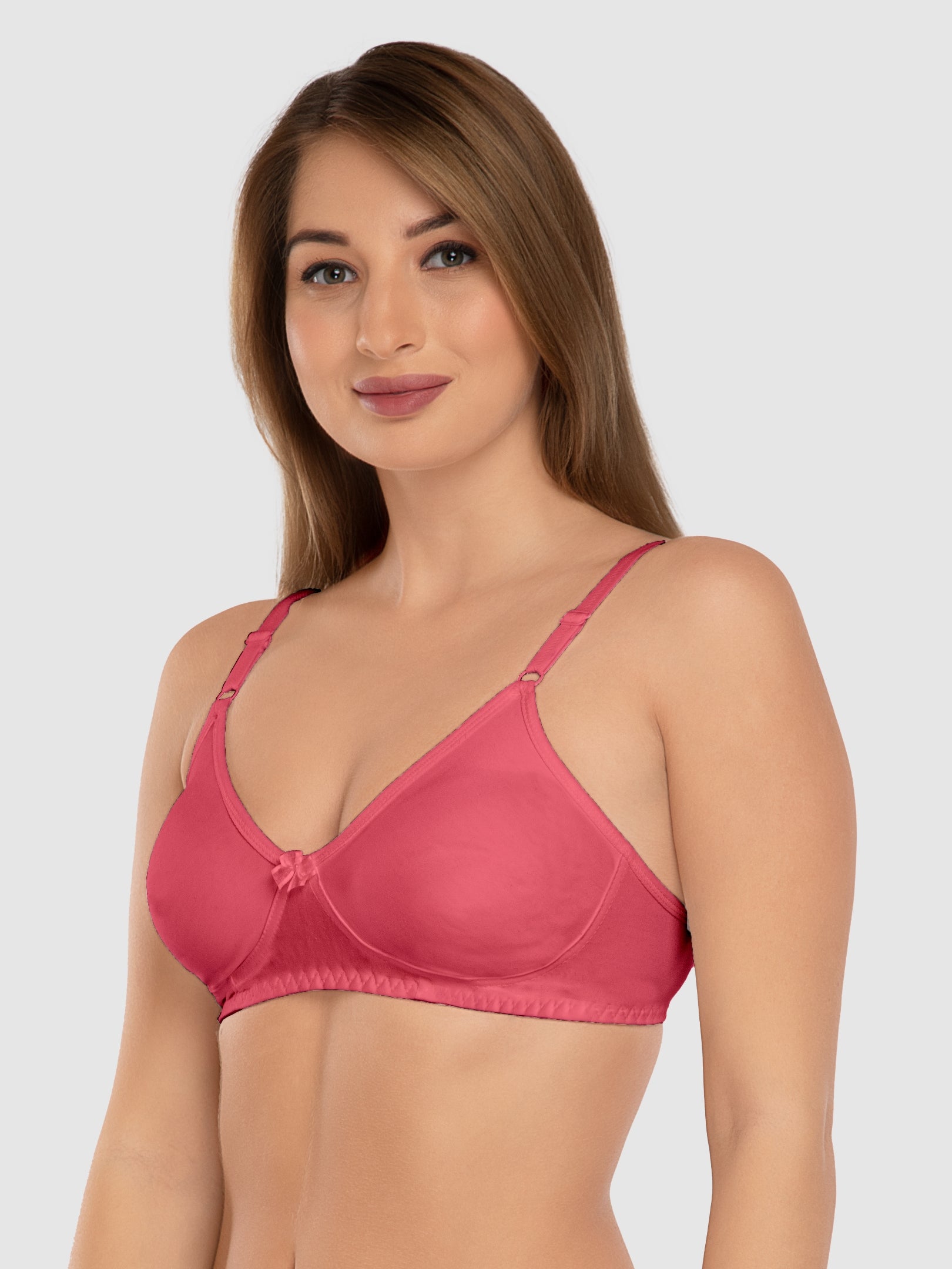 Daisy Dee Carrot Pink Non Padded Non Wired Full Coverage Bra NLBLA-Carrot