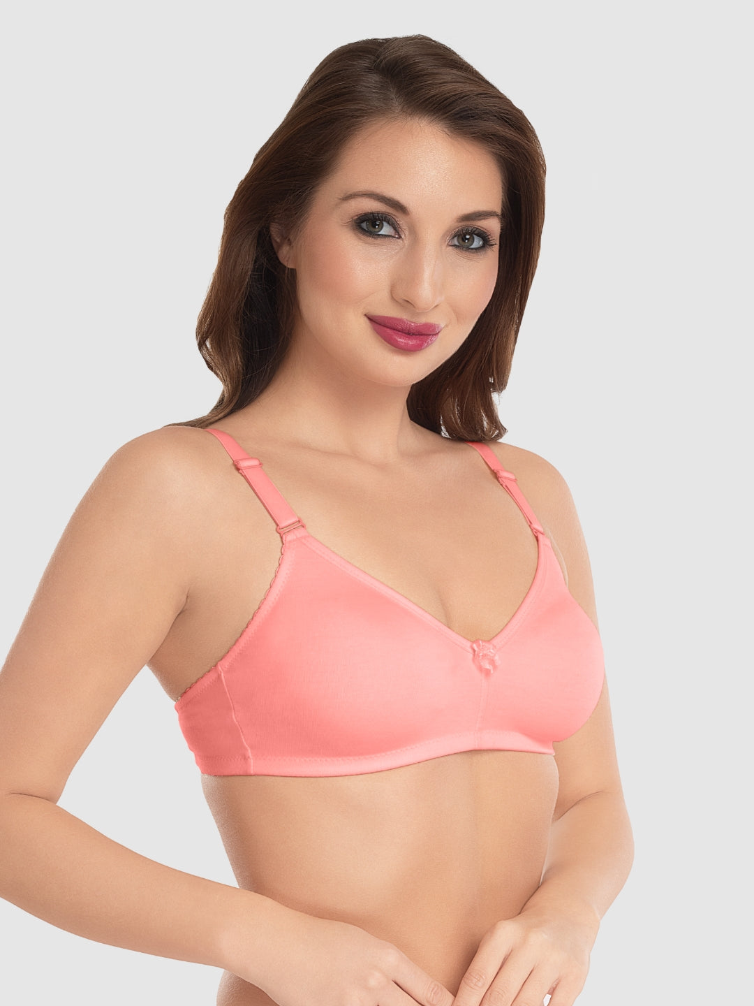 Daisy Dee Peach Non Padded Non-Wired Full Coverage T-Shirt Bra - NMIRA-Peach