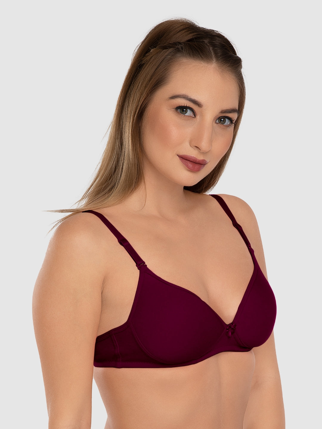 Daisy Dee Maroon Padded Non Wired 3/4th Coverage Everyday Bra NMSTI-Maroon