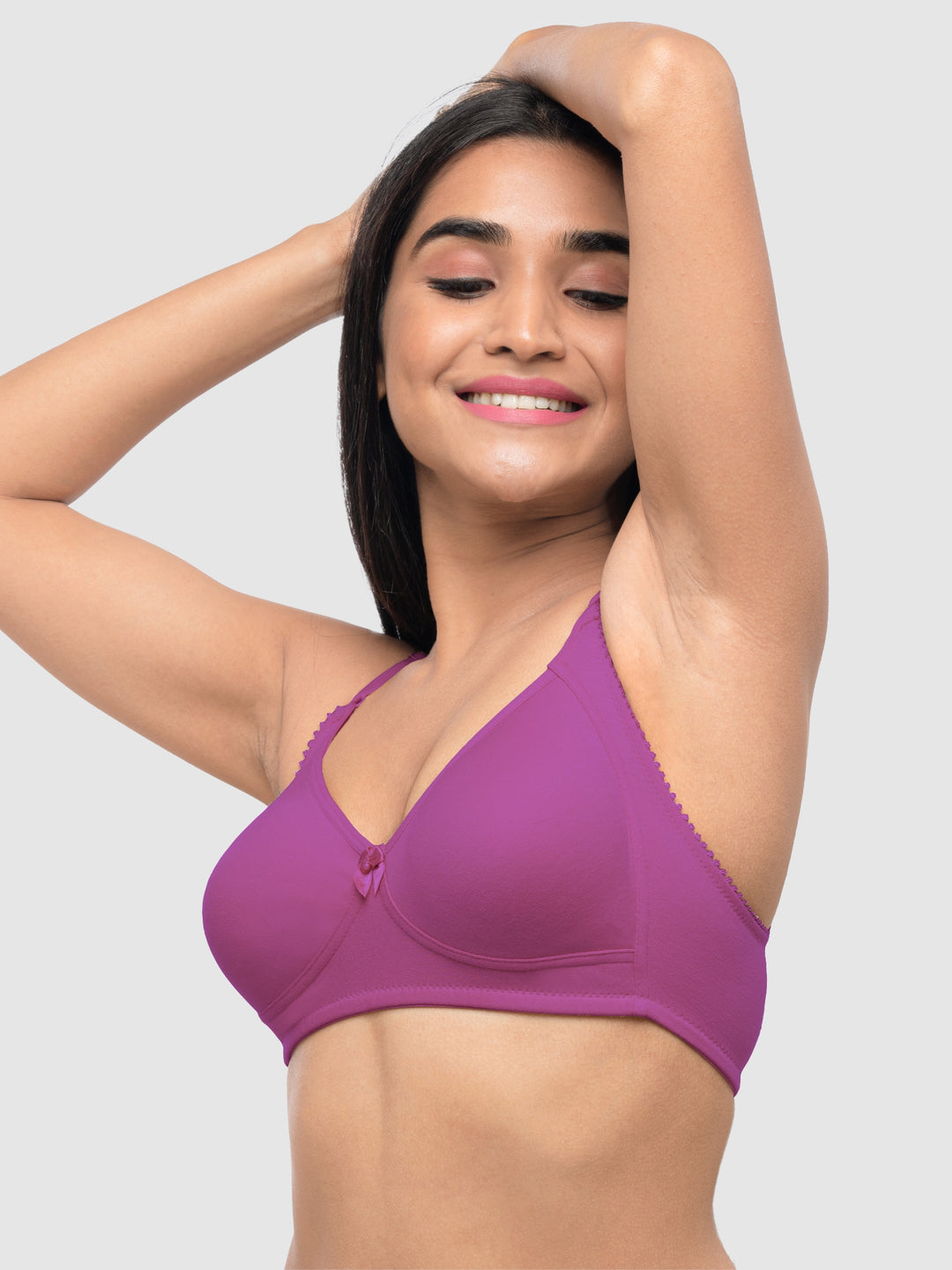 Lovable Multicolor Non Padded Non Wired Full Coverage Bra - (Pack of 2) Contours- White/O.Pink