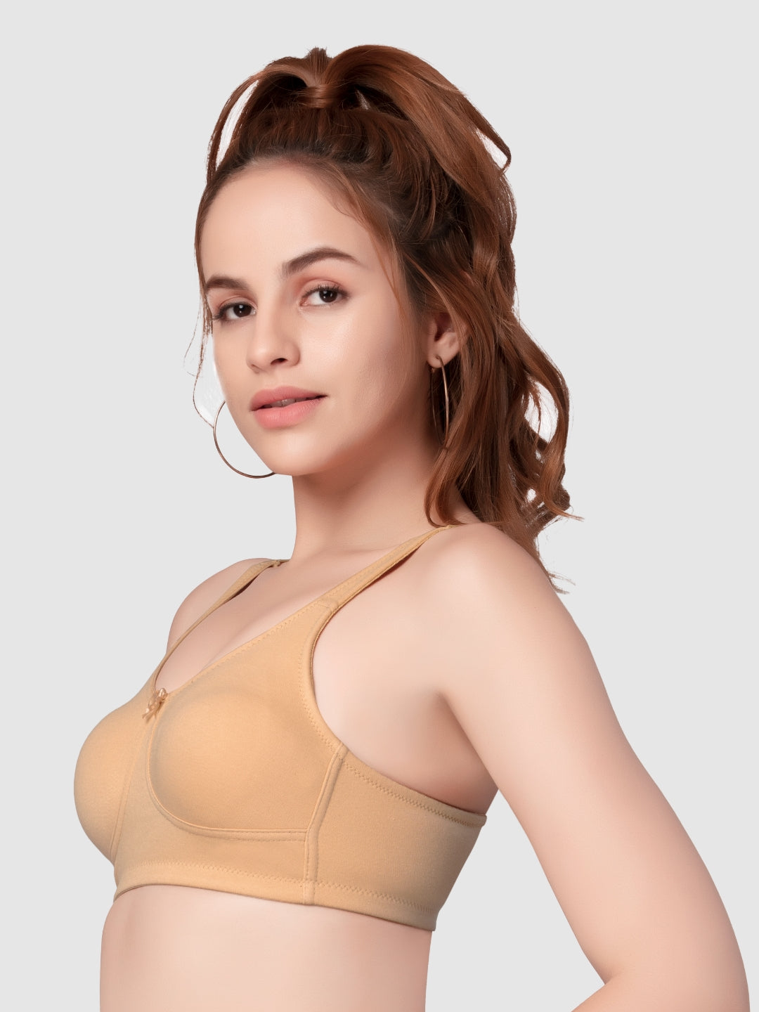 Daisy Dee Black and Skin Non Padded Non-Wired Full Coverage T-Shirt Bra Pack of 2 - NPLSH-Black/Skin