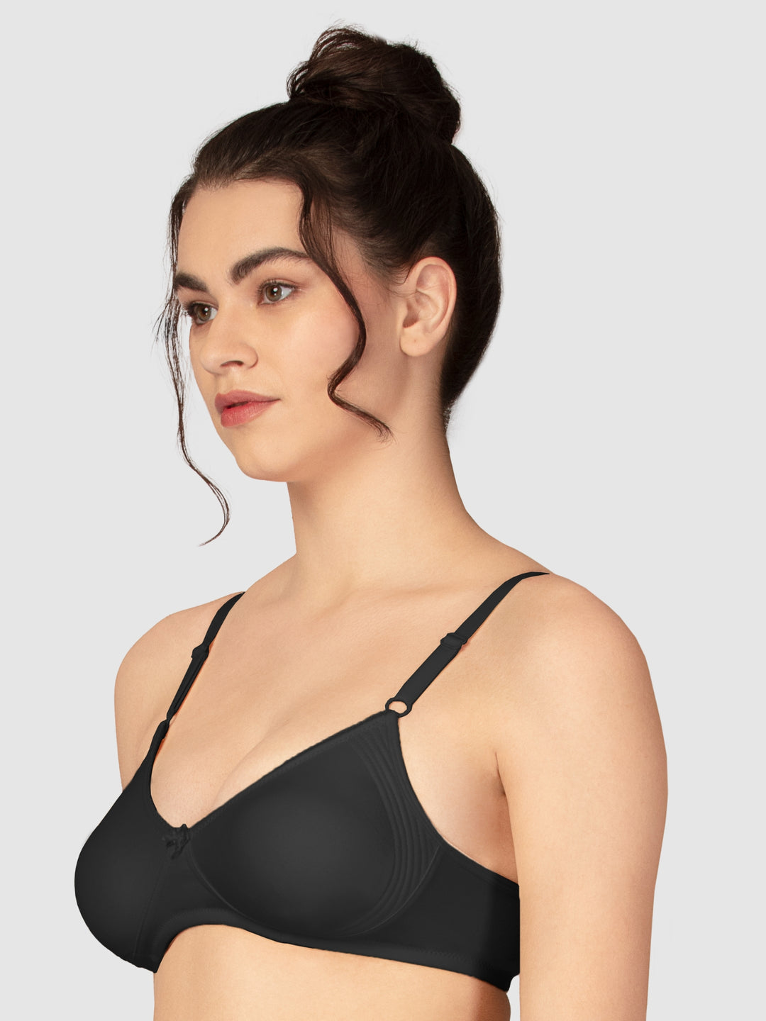 Lovable Multicolor Non Padded Non Wired Full Coverage Bra - (Pack of 2) CLASSIC-Black/Cream - Back View | Lovable India