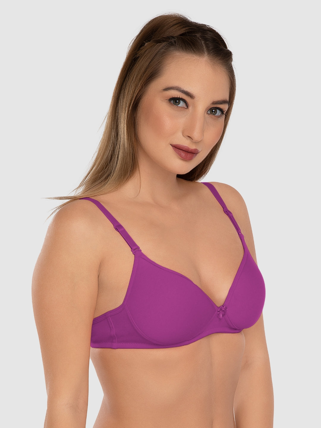 Daisy Dee Mauve Non Padded Non Wired 3/4th Coverage Everyday Bra - NMSTI-Mouve