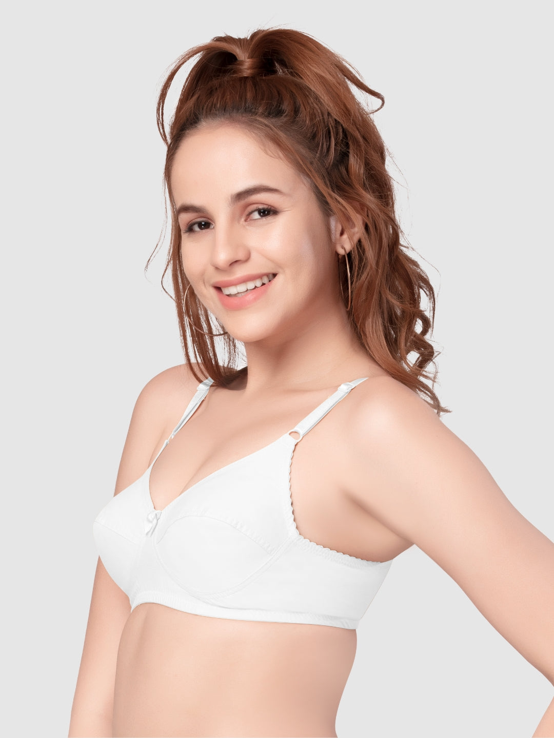 Daisy Dee White Non Padded Non Wired Full Coverage Bra NMELN-White