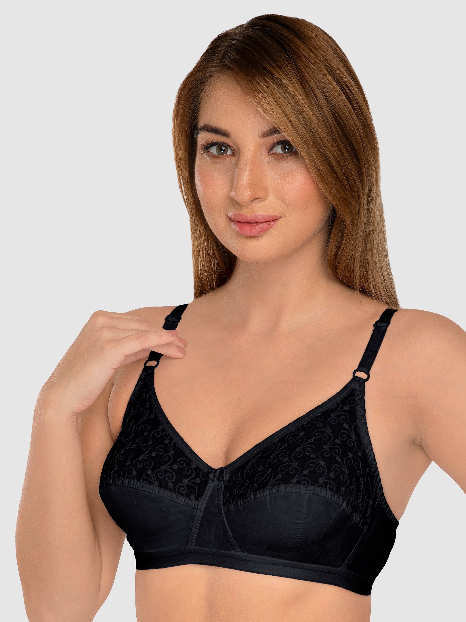 Daisy Dee Black Non Padded Non Wired Full Coverage Bra NILIGNCE-Black