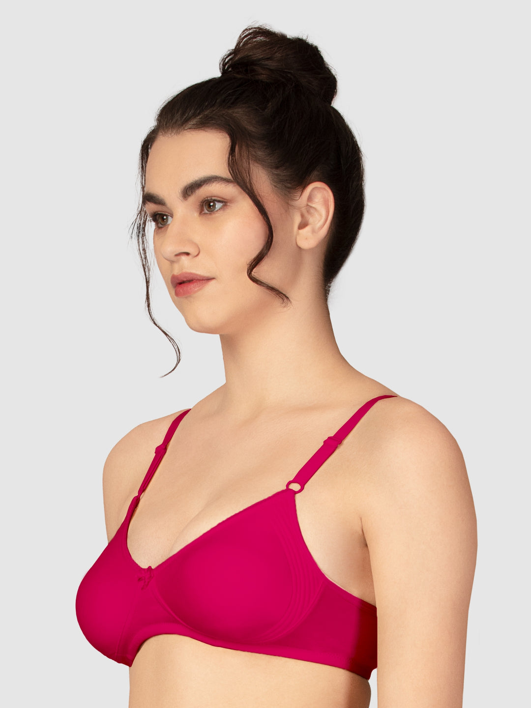 Lovable Multicolor Non Padded Non Wired Full Coverage Bra - (Pack of 2) CLASSIC-Black/Coral Red - Back View | Lovable India