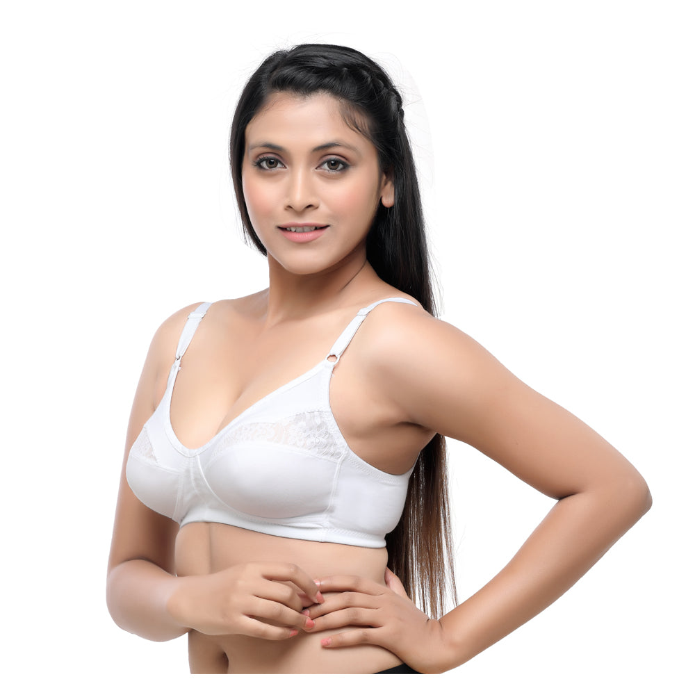 Lovable White Non Padded Non Wired Full Coverage Bra ADL-THE 1_White-Lovable India