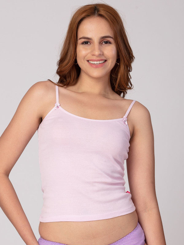 Women Cotton Blended L Lavender Solid Casual Camisole-Amy-Lavender
