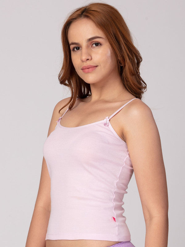 Women Cotton Blended Multicolor Solid Casual Camisole (Pack of 2)- Amy-Maroon/L Lavender