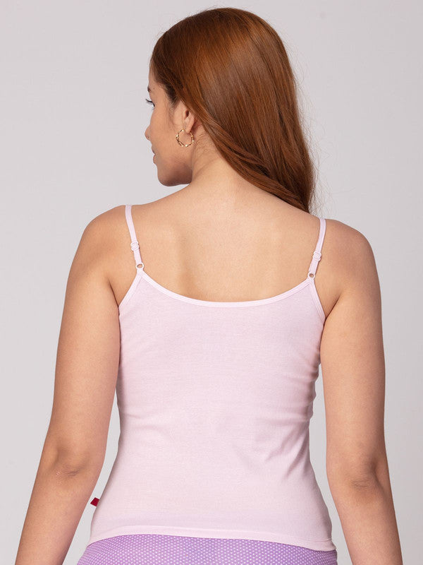 Women Cotton Blended Multicolor Solid Casual Camisole (Pack of 2)- Amy-Maroon/L Lavender