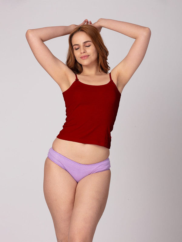 Women Cotton Blended Maroon Solid  Casual Camisole-Amy-Maroon