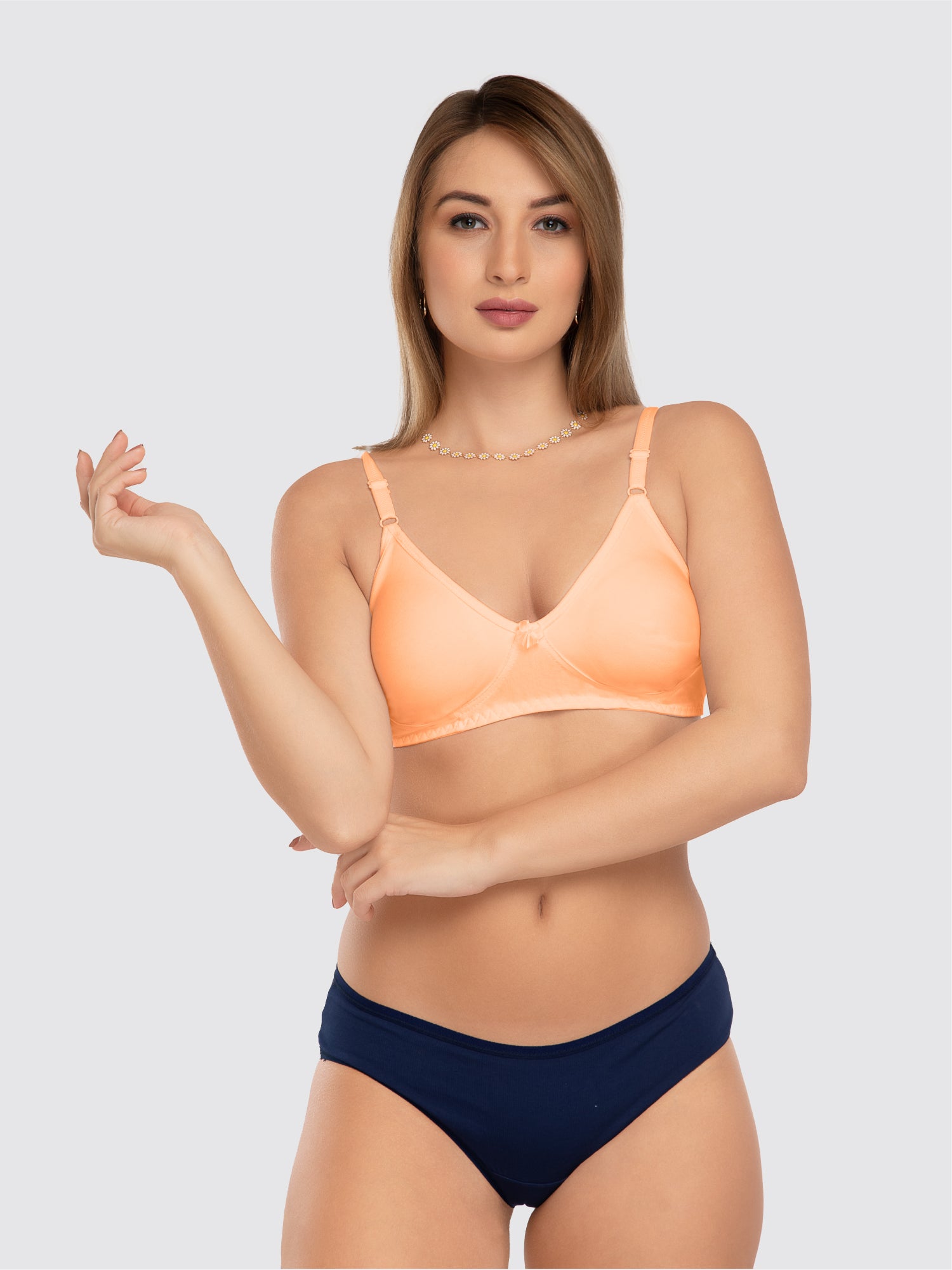 Daisy Dee Peach Non Padded Non Wired Full Coverage Bra - NLBLA-Peach