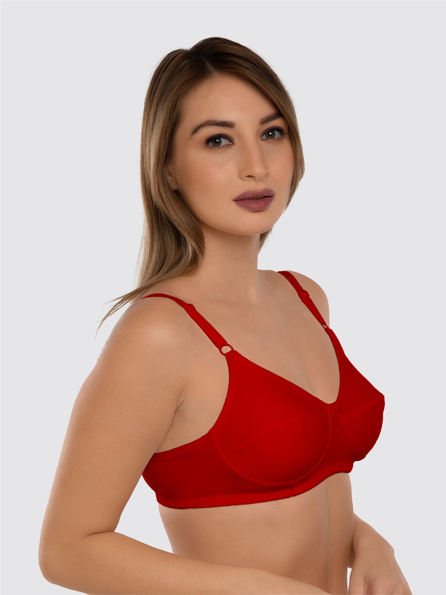 Daisy Dee Crimson Red Non Padded Non Wired Full Coverage Bra - NSHTL-C.Red