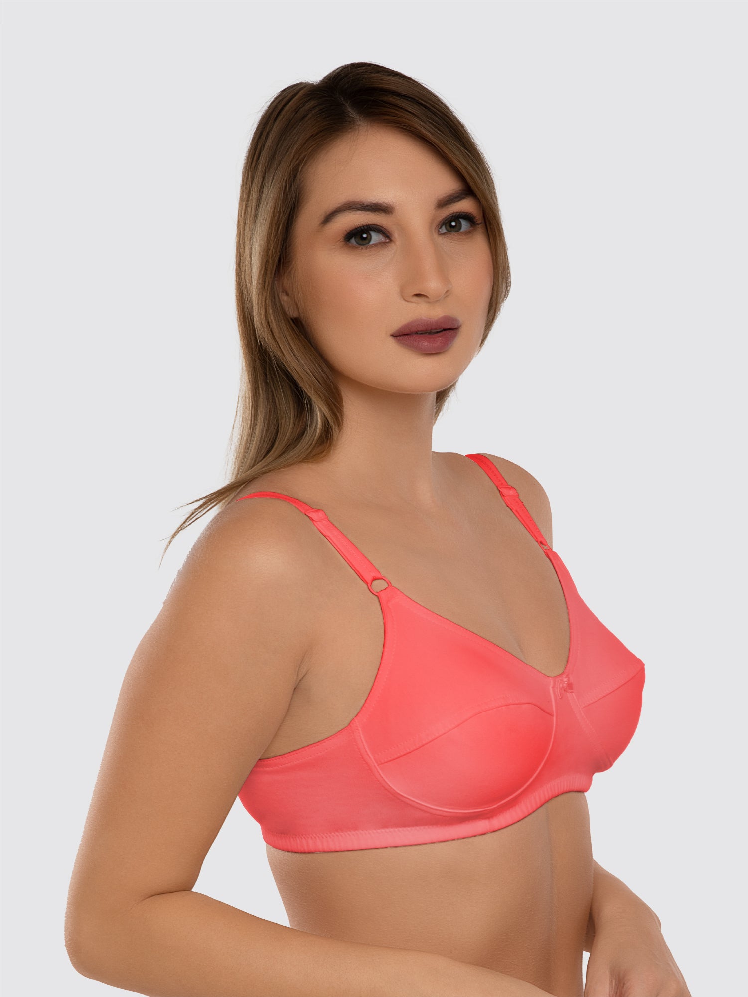 Daisy Dee Salmon Pink Non Padded Non Wired Full Coverage Bra - NSHTL-Salmon Pink