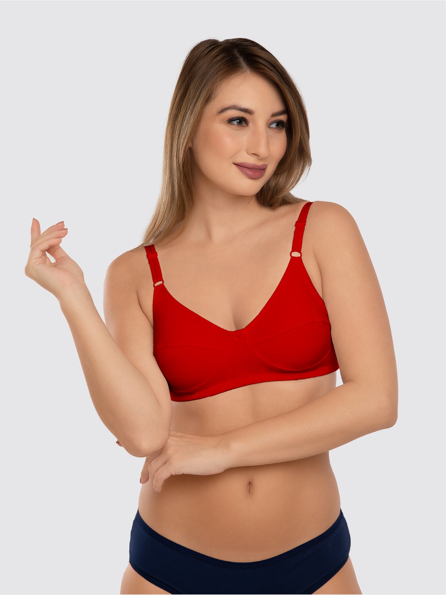 Daisy Dee Crimson Red Non Padded Non Wired Full Coverage Bra - NSHTL-C.Red