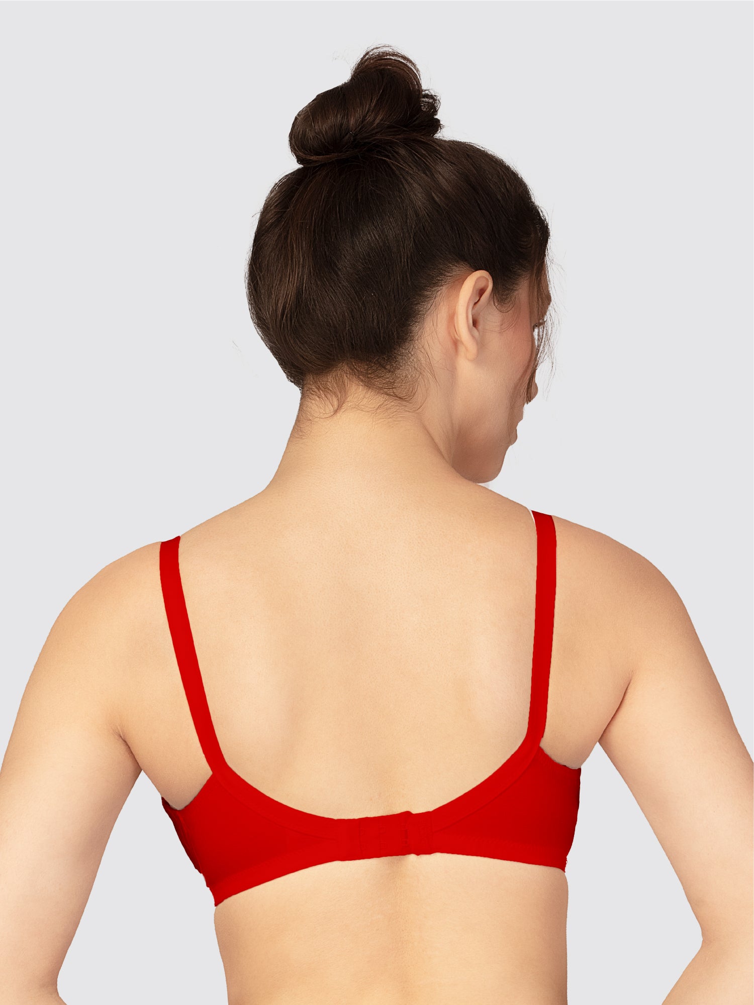 Lovable Cream and Tomato Red Non Padded Wirefree Bra Pack of 2 - COMFYST-Cream/T.RED