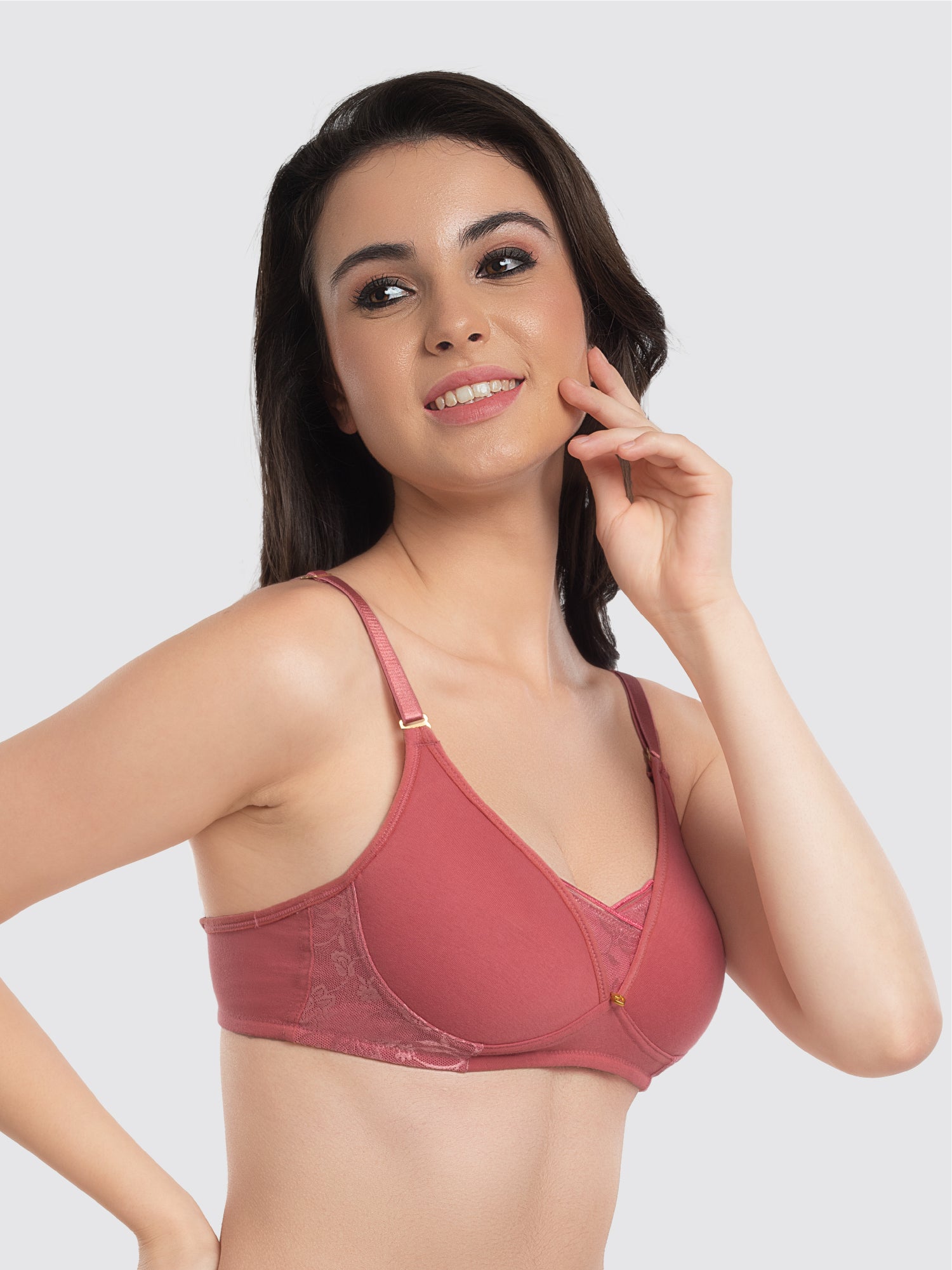 Lovable Dusty Rose Padded Non Wired Full Coverage Bra LE-239-Dusty Rose