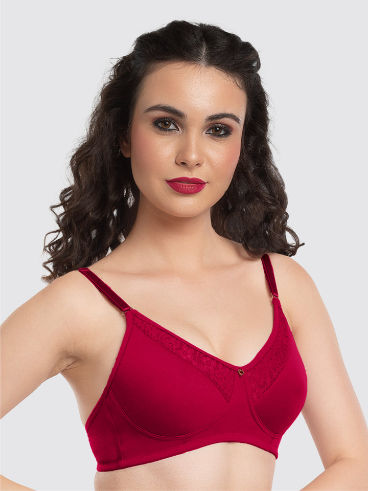 Lovable Light Maroon Padded Non Wired Full Coverage Bra LE-225-L. Maroon