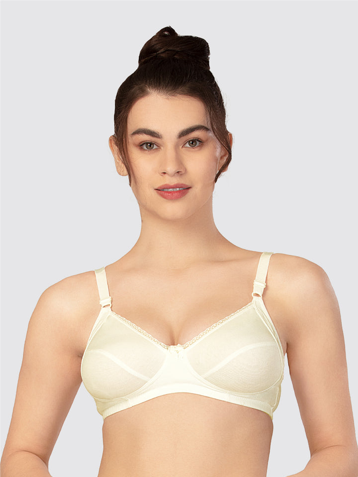 Lovable Non Padded Non Wired Full Coverage Bra - (Pack of 2)  COMFYST-Cream/T.RED
