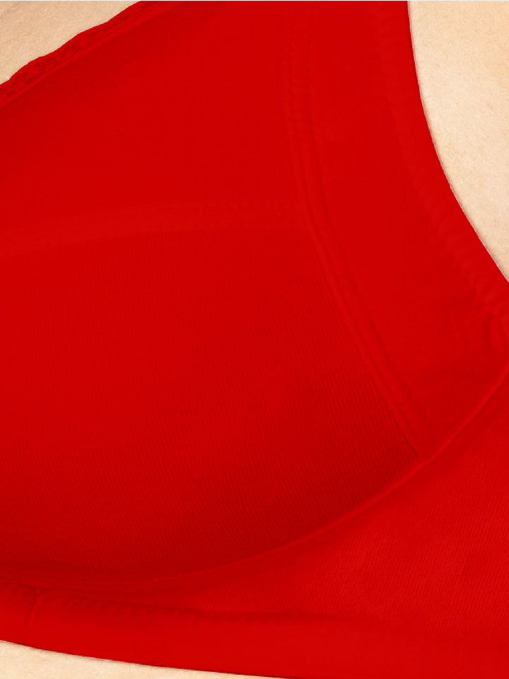 Lovable Non Padded Non Wired Full Coverage Bra - (Pack of 2)  COMFYST-White/T.RED