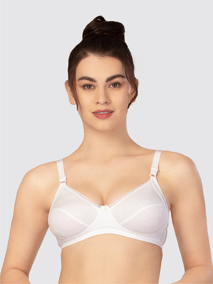 Lovable Non Padded Non Wired Full Coverage Bra - (Pack of 2)  COMFYST-Cream/White