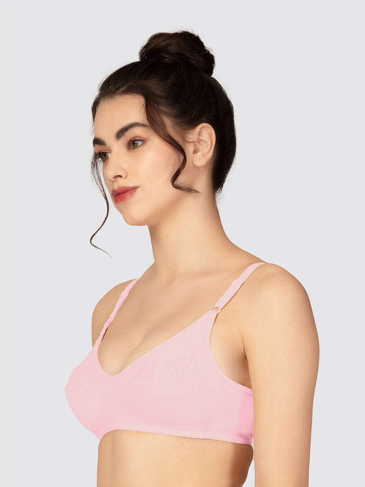 Lovable Non Padded Non Wired Full Coverage Bra - (Pack of 2) L0196-B.Pink/Skin