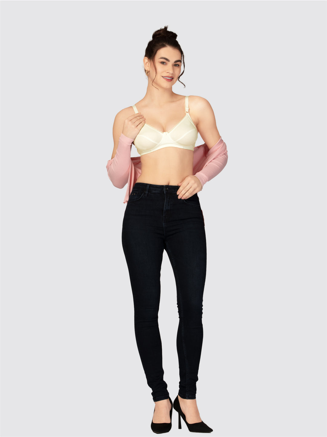 Lovable Non Padded Non Wired Full Coverage Bra - (Pack of 2)  COMFYST-Cream/White