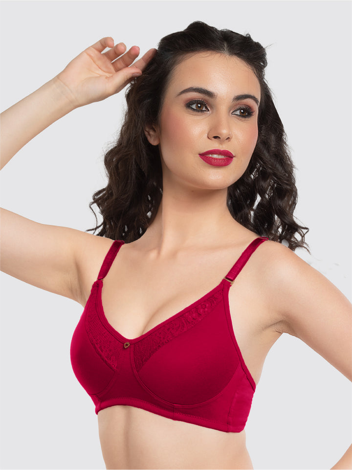 Lovable Light Maroon Padded Non Wired Full Coverage Bra LE-225-L. Maroon