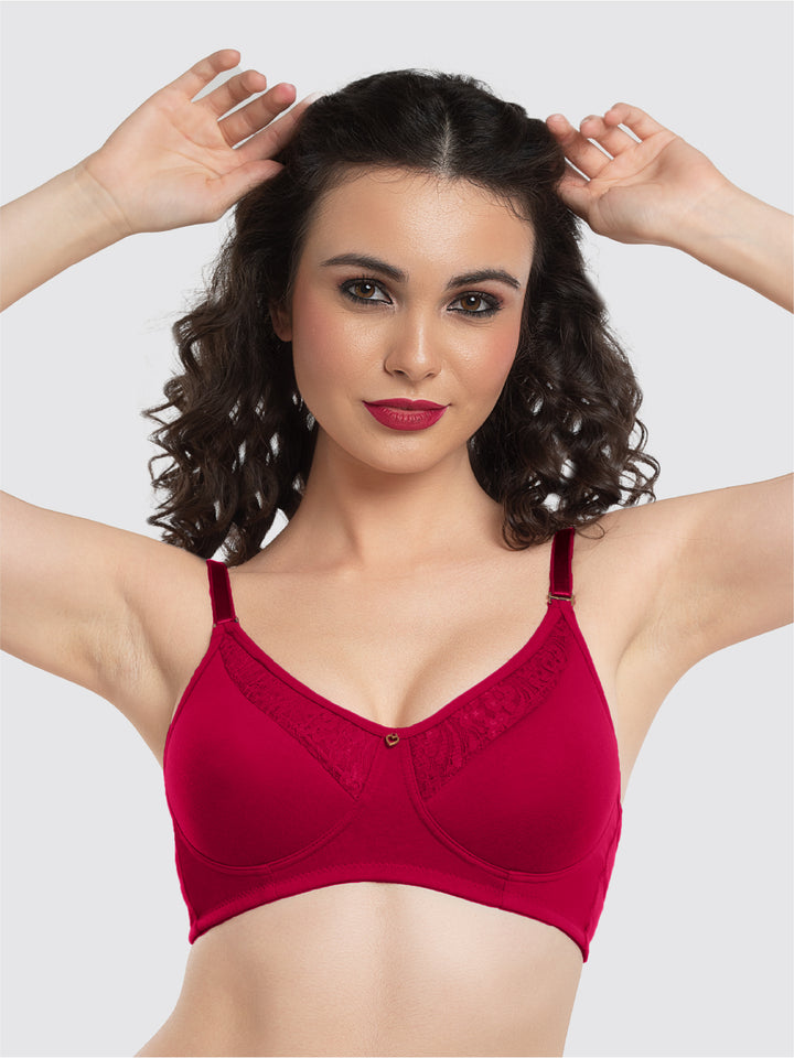 Lovable Light Maroon Padded Non Wired Full Coverage Bra LE-225-L. Maroon