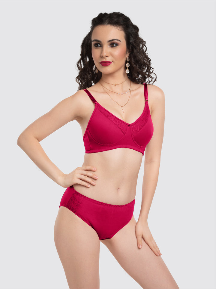 Lovable Light Maroon Padded Non Wired Full Coverage Bra LE-225-L. Maroon